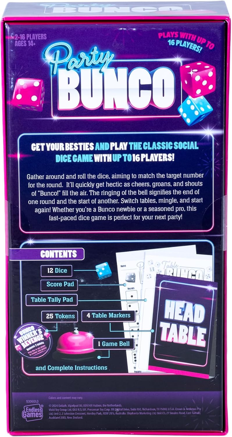Goliath Endless Games Bunco Dice Party Game – Classic Fast-Paced Game for 2-16 Players | Ages 14+ | Includes Dice, Score Pad, and Accessories - Image 5